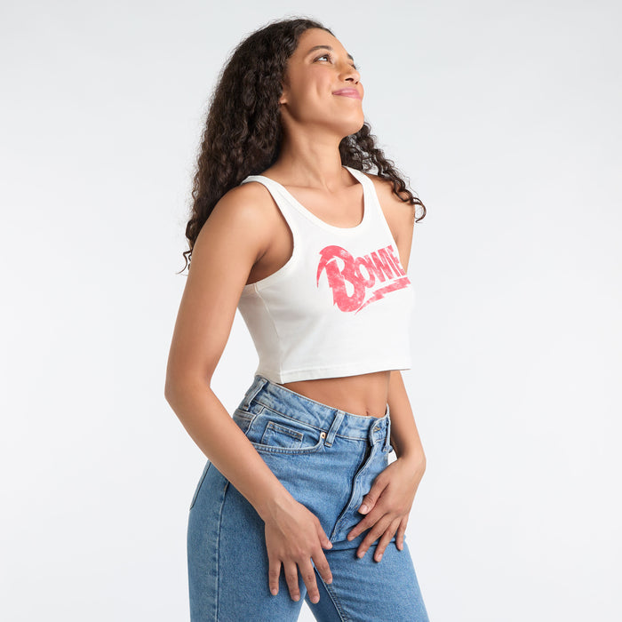 David Bowie Baby Crop Top, Ladies Amplified
