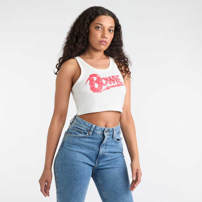 David Bowie Baby Crop Top, Ladies Amplified