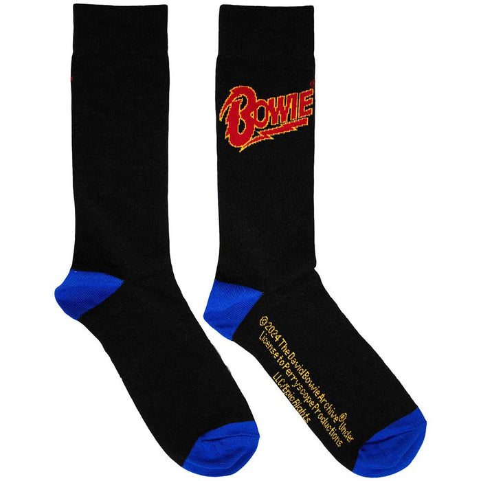 David Bowie Unisex Socks - Logo Blue Contrast Rock Off