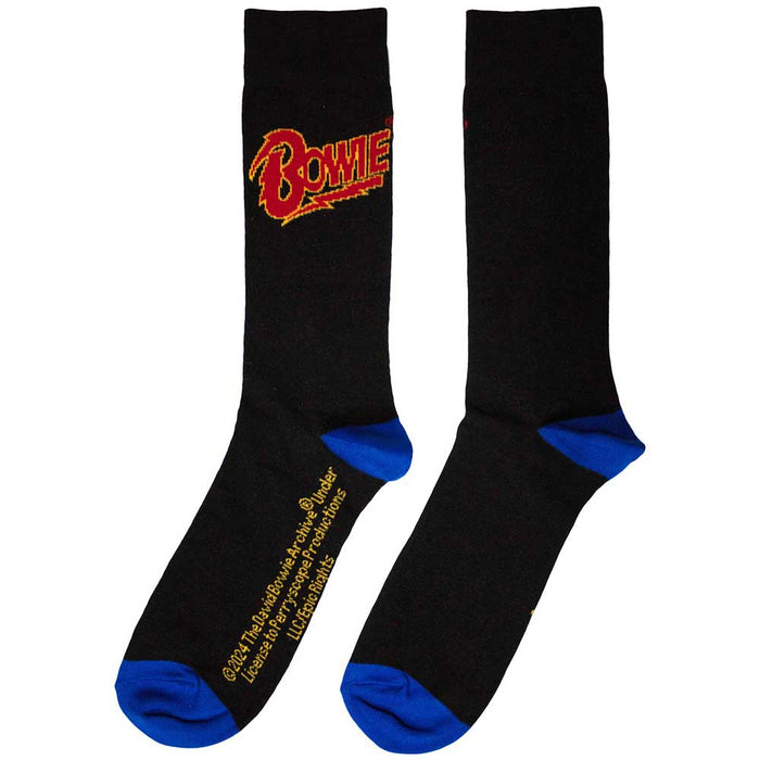 David Bowie Unisex Socks - Logo Blue Contrast Rock Off