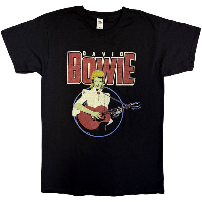 David Bowie Unisex T-Shirt: Acoustic Bootleg (Black)