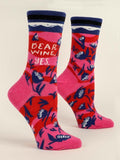 Dear Wine, Yes W-Crew Socks BLUEQ