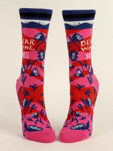 Dear Wine, Yes W-Crew Socks BLUEQ