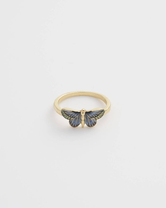 Deco Butterfly Blue Ring