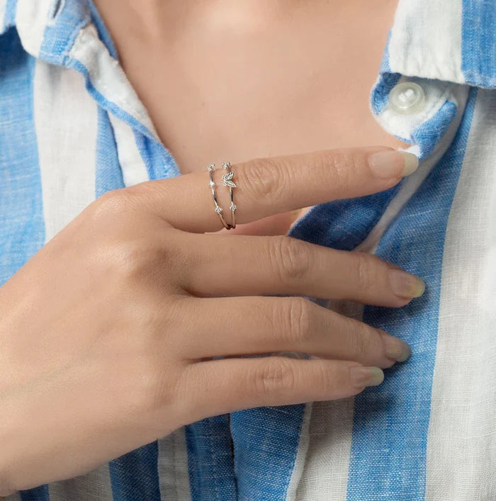 Delicate Duo Monarch Butterfly Ring