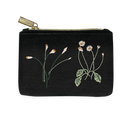 Delicate Floral Black Coin Pouch