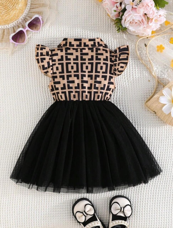 Elegant Bow Tulle Party Dress for Girls