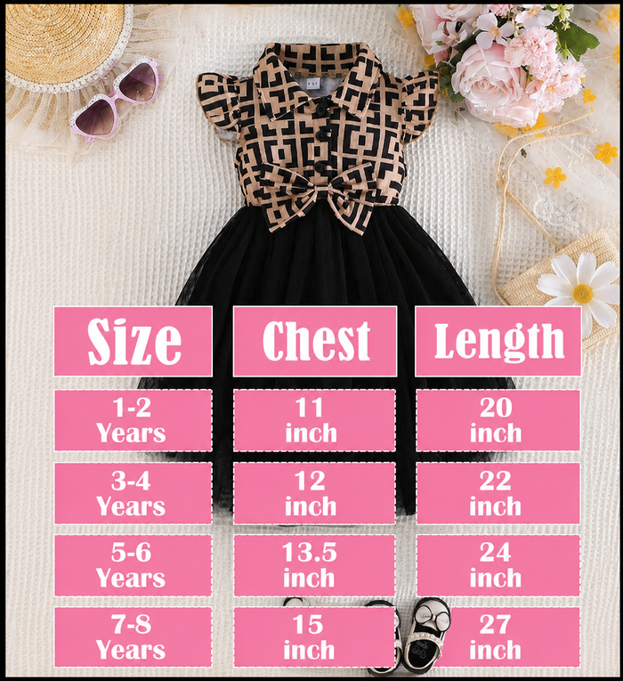 Elegant Bow Tulle Party Dress for Girls