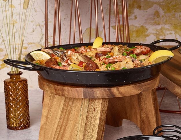 Enamel Black Paella Pan 30 X 4cm (Box Of 6)