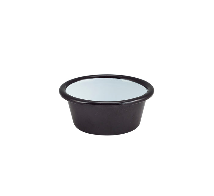 Enamel Ramekin Black 8cm Diameter 90ml / 3.2oz (Pack Of 12)