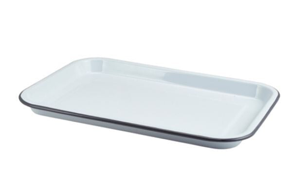 Enamel Serving Tray White 33.5 x 23.5 x 2.2cm (Box Of 6)