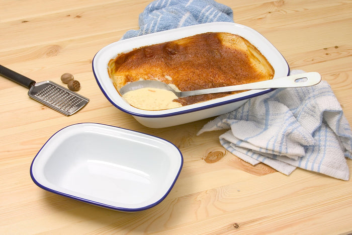 Enamel Tableware Rectangle Pie Dish 20cm x 15cm x 4.5cm