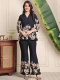 F#255 Black Floral Co-ord Set