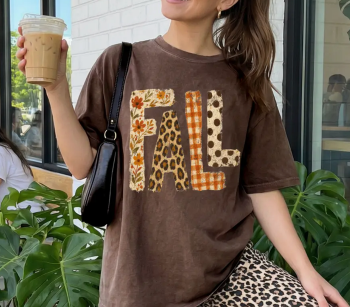 Fall Floral Leopard | Polka Dots | Trendy Graphic Tshirt