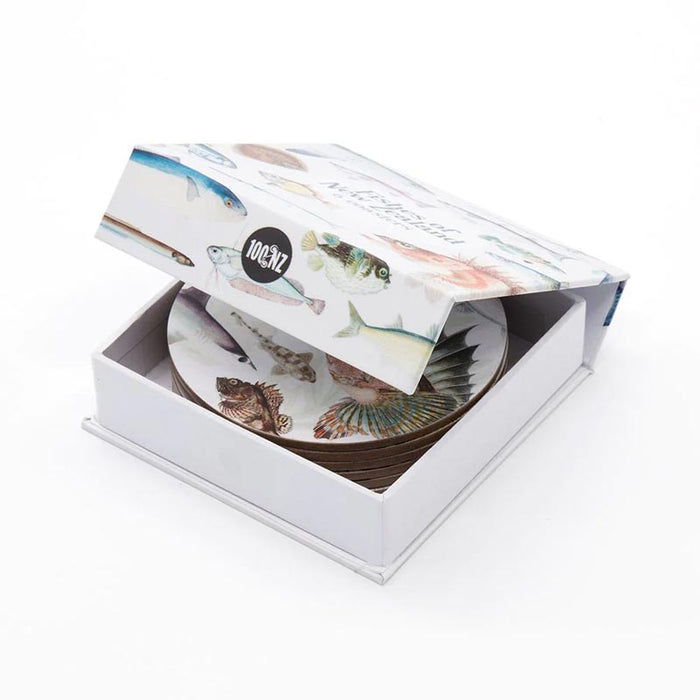 100% New Zealand Fishes Of NZ Coaster Set/6 | Koop.co.nz