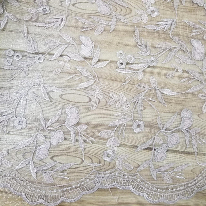 Floral Embroidered Mesh Lace | French Corded & Guipure Flowers