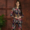 Floral Printed Shirt Collar Tunic with Trousers Co-Ord Set