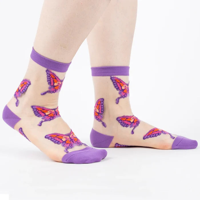 Flutterly Fabulous Sheer Crew Socks