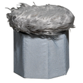 Foldable Ottoman Storage Box - Plush Faux Fur (Round)
