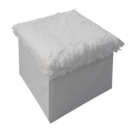 Foldable Ottoman Storage Box - Plush Faux Fur