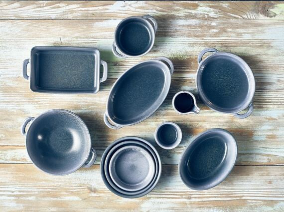 Forge Graphite Stoneware Oval Pie Dish 16cm (Box Of 6)