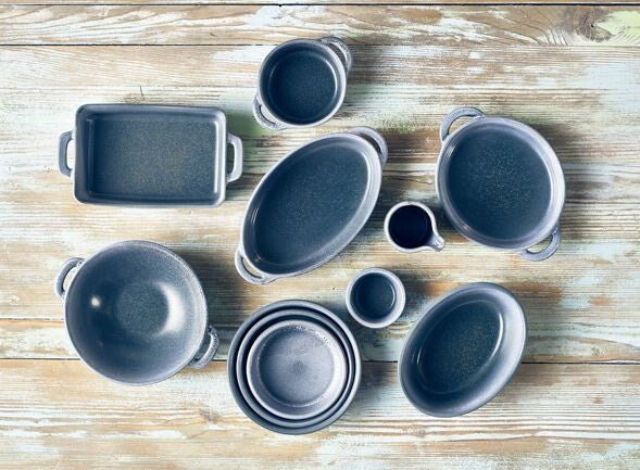 Forge Graphite Stoneware Pinched Jug 9cl/3.2oz (Box Of 12)