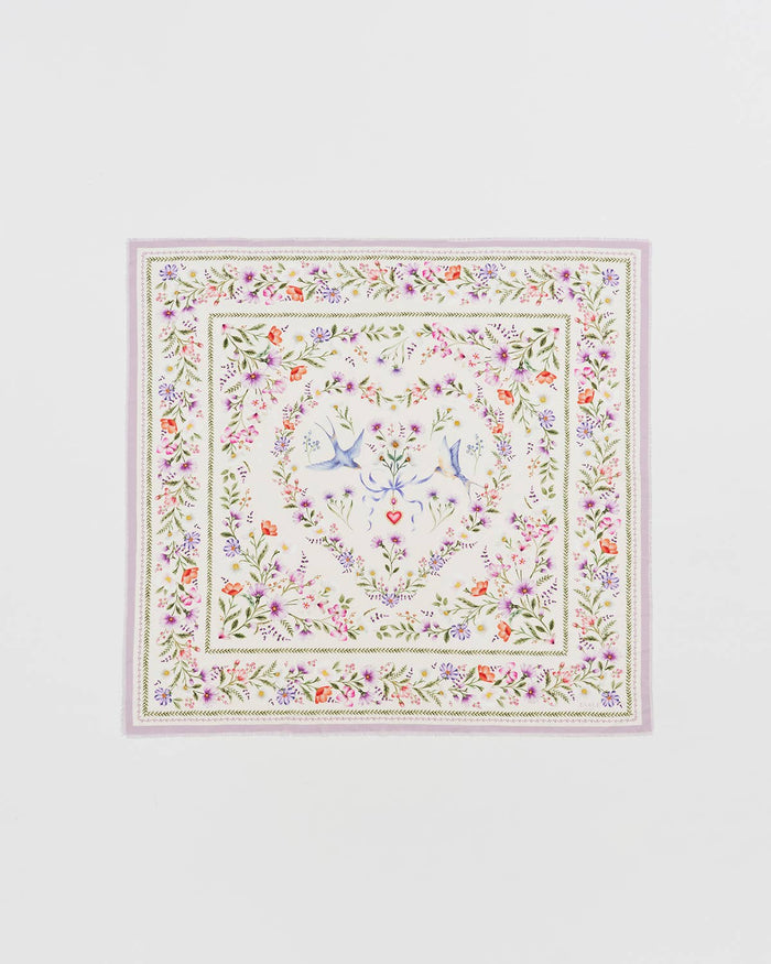Forget Me Knot Cream Narrative Square Scarf