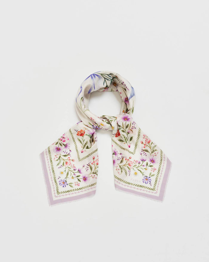 Forget Me Knot Cream Narrative Square Scarf