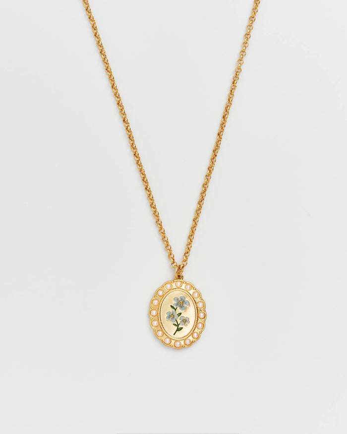 Forget Me Not Cameo Necklace