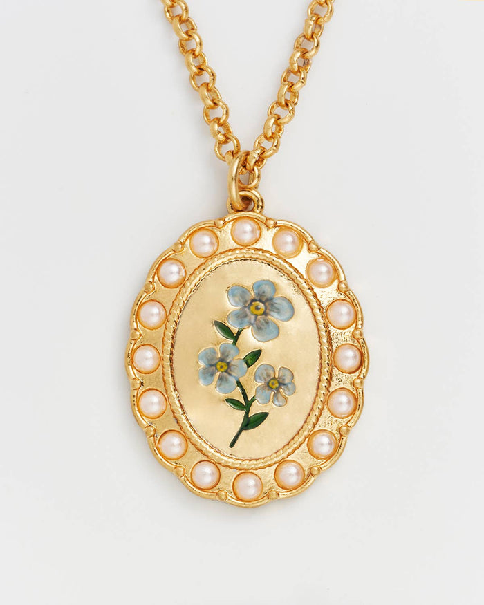 Forget Me Not Cameo Necklace