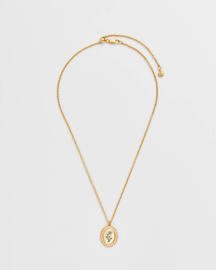 Forget Me Not Cameo Necklace