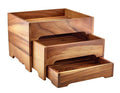 Genware Acacia Wood 3 Tier Display Stand GN 1/2