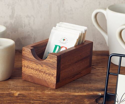 Genware Acacia Wood Sachet Holder