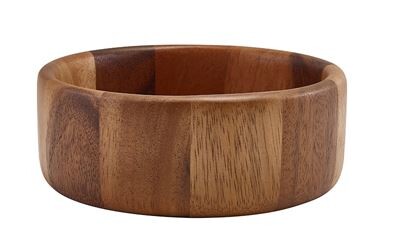 Genware Acacia Wood Straight Sided Bowl 16cm x 6cm