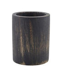 Genware Black Wash Acacia Wood Cutlery Cylinder