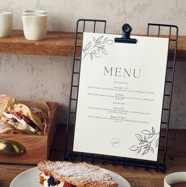 Genware Black Wire A4 Menu Holder