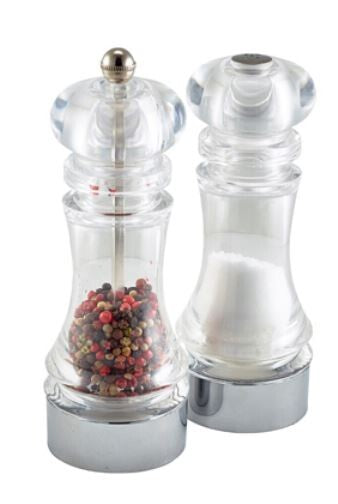 Genware Clear Pepper Grinder & Salt Shaker Set (Box Of 6)