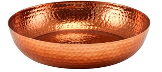 Genware Copper Hammered Aluminium Platter, 31 x 7cm (Dia x H)
