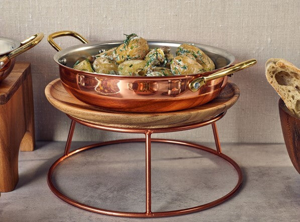 Genware Copper Round Dish 22 x 5cm (Box Of 6)