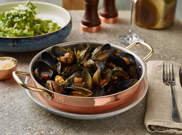 Genware Copper Round Dish 22 x 5cm (Box Of 6)