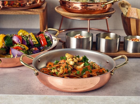 Genware Copper Round Dish 22 x 5cm (Box Of 6)
