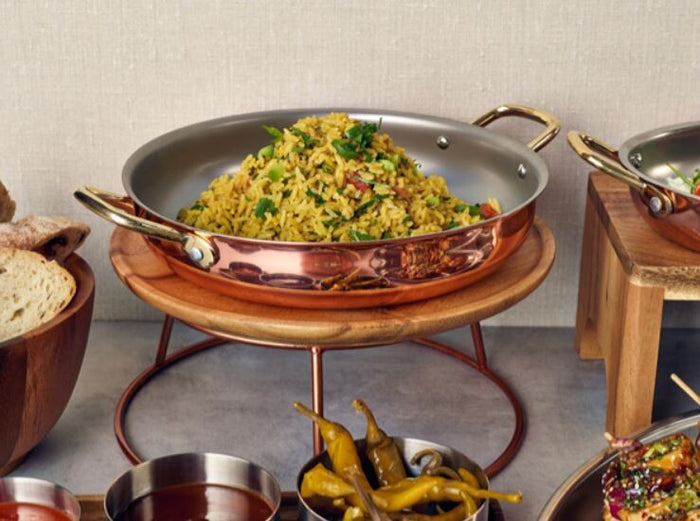 Genware Copper Round Dish 24.5 x 5cm (Box Of 3)