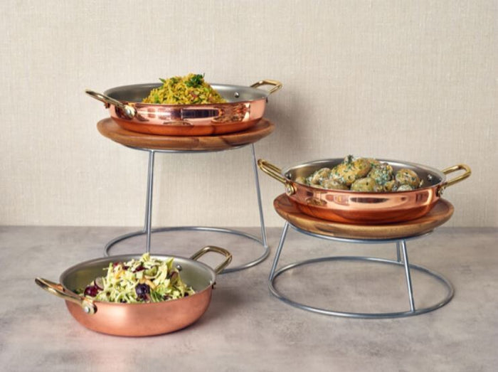 Genware Copper Round Dish 24.5 x 5cm (Box Of 3)