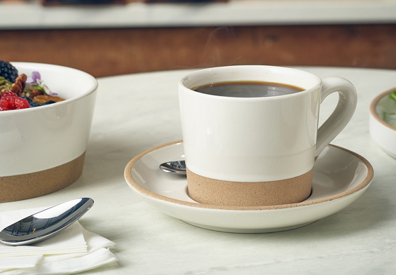 Genware Kava White Stoneware Coffee Cup 28.5cl 10oz (Box Of 6)