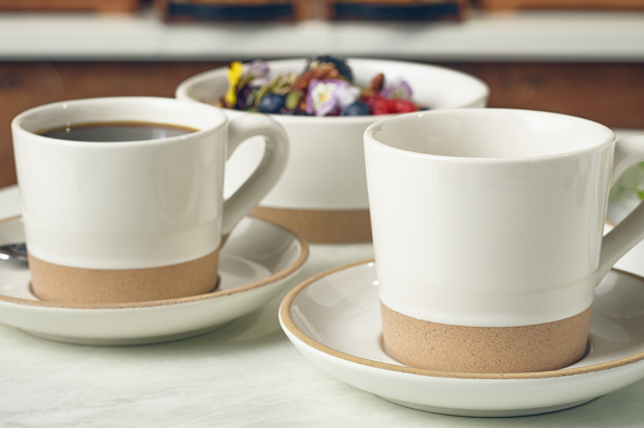 Genware Kava White Stoneware Coffee Cup 34cl 12oz (Box Of 6)
