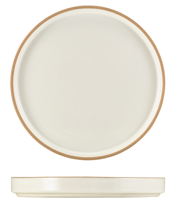 Genware Kava White Stoneware Presentation Plate 25cm (Box Of 6)