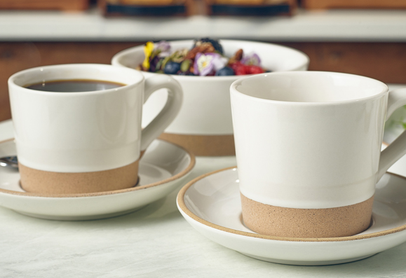 Genware Kava White Stoneware Saucer 16cm (Box Of 6)