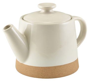 Genware Kava White Stoneware Teapot 48cl/16.8oz (Box Of 6)