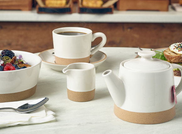 Genware Kava White Stoneware Teapot 48cl/16.8oz (Box Of 6)