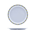 Genware Melamine Plate Coloured Circles 22.5cm (Box Of 12)